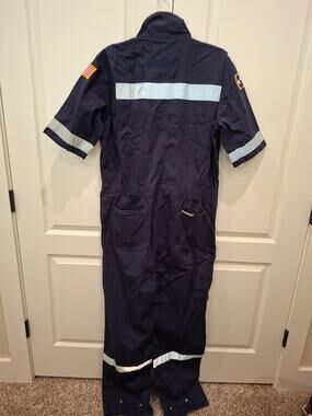 Walls Mens Coveralls Navy Blue Short Sleeve 44 Tall Reflective